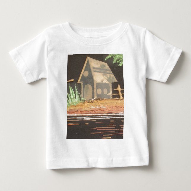 Camiseta Para Bebê Home Sweet Home Art Impressão (Frente)