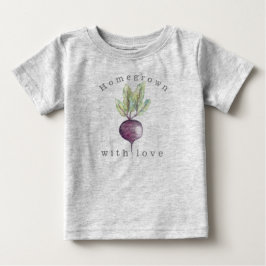 Camiseta Para Bebê Homegrown com amor | Beterraba | Veggie orgânica