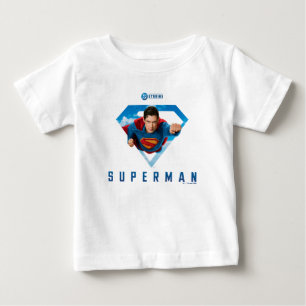 Camiseta Para Bebê Homem de Aço em Voo