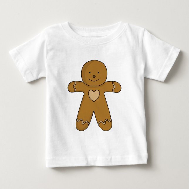 Camiseta Para Bebê Homem de Biscoito de Natal (Frente)