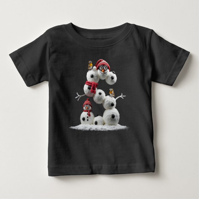 Camiseta Para Bebê Homem-Neve em forma de S (Frente)