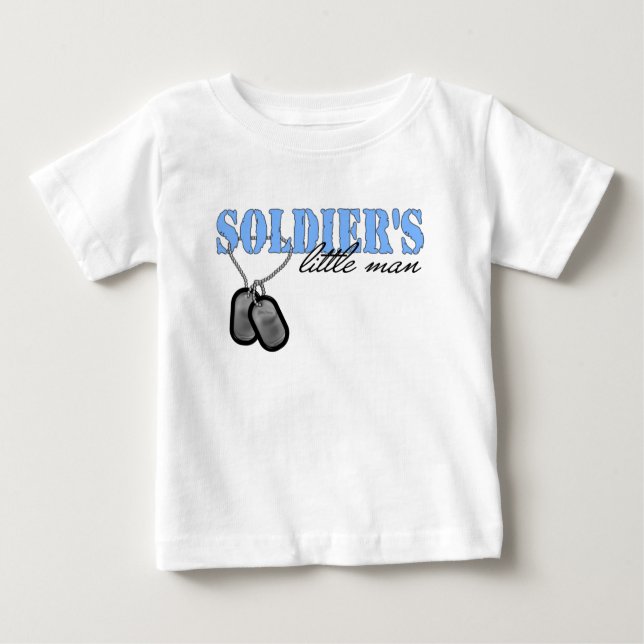 Camiseta Para Bebê Homem Pequeno do Soldado (Frente)
