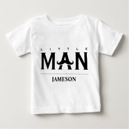 Camiseta Para Bebê Homem Pequeno Engraçado Bigode Nome Personalizado