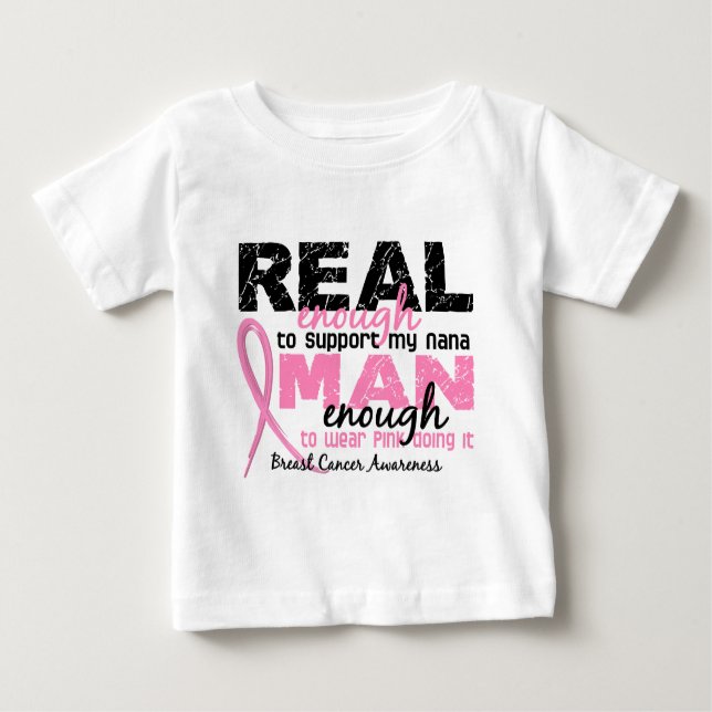 Camiseta Para Bebê Homem Real Suficiente O Suficiente Para O Cancer D (Frente)