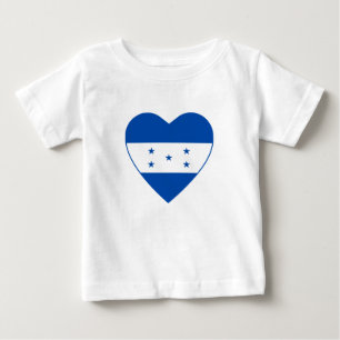 Camiseta Para Bebê Honduras Flag Heart Shirt