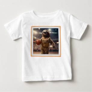 Camiseta Para Bebê Hoops and Hangs: The Slam Dunking Sloth,
