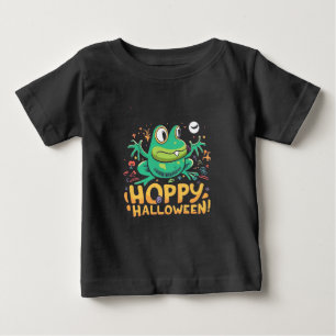 Camiseta Para Bebê Hoppy Halloween, Adorável Sapo de Cartoon Bonito