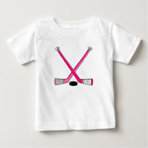 Camiseta Para Bebê Hóquei cor-de-rosa