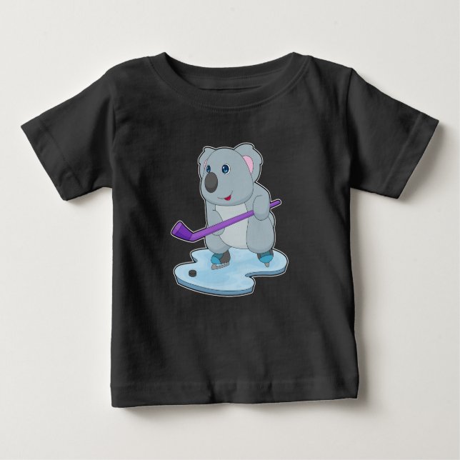 Camiseta Para Bebê Hóquei em gelo da Koala (Frente)