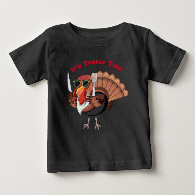 Camiseta Para Bebê Hora da Turquia, Baby T-Shirt (Frente)