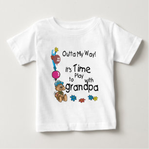 Camiseta Para Bebê Hora de brincar com o vovô
