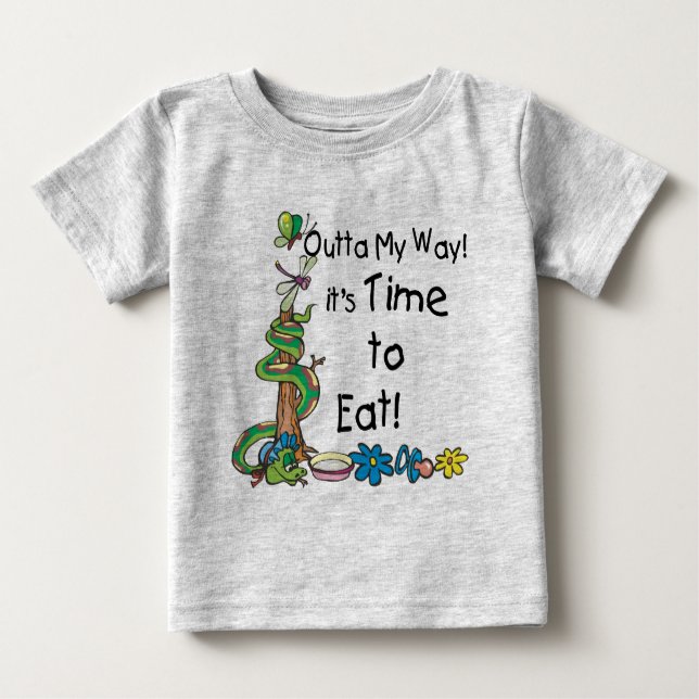 Camiseta Para Bebê Hora de Comer (Frente)