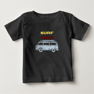 Camiseta Para Bebê Hora de Surfe de Verão Bebê Menino