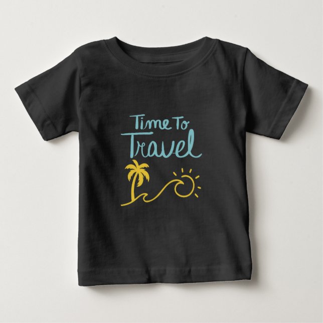 Camiseta Para Bebê Hora de Viagem Beach (Frente)