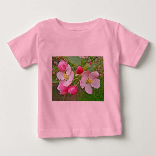 Camiseta Para Bebê Hora do Flor de Maçã (Frente)