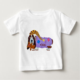 Camiseta Para Bebê Horas de dormir do Basset