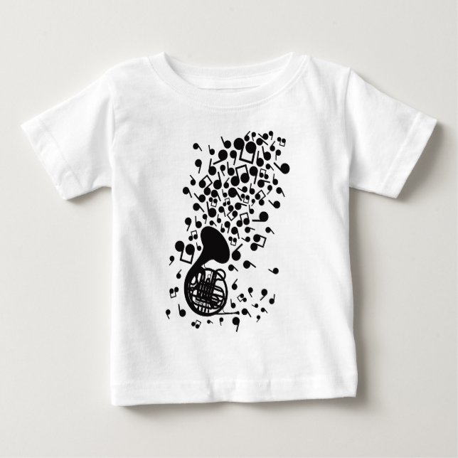 Camiseta Para Bebê Horn_Music (Frente)