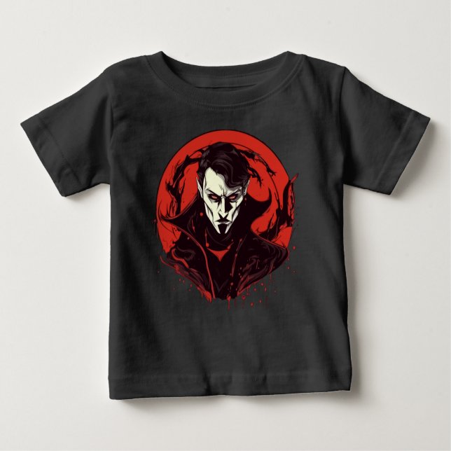 Camiseta Para Bebê Horror de Olhos Vermelhos (Frente)