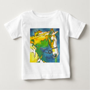 Camiseta Para Bebê "Horse and Bridle Colorful Black Outline Art" #ho