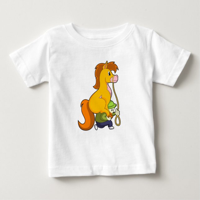 Camiseta Para Bebê Horse with Boy.PNG (Frente)