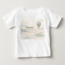 Camiseta Para Bebê Hot Air Balloon First Birthday Baby T-Shirt