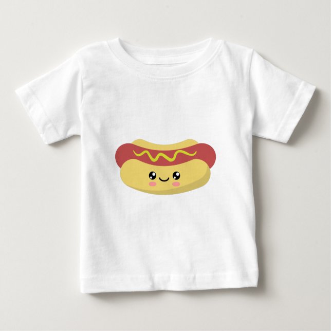Camiseta Para Bebê Hotdog (Frente)