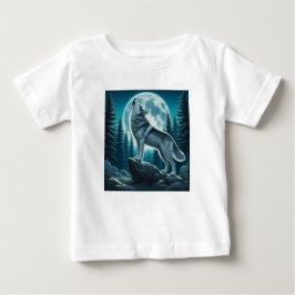 Camiseta Para Bebê Howling Wolf