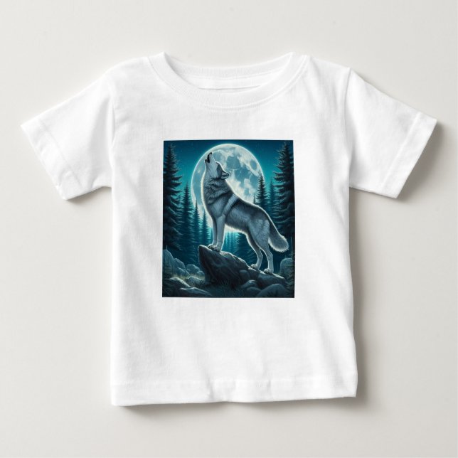 Camiseta Para Bebê Howling Wolf (Frente)