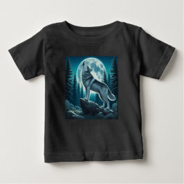 Camiseta Para Bebê Howling Wolf
