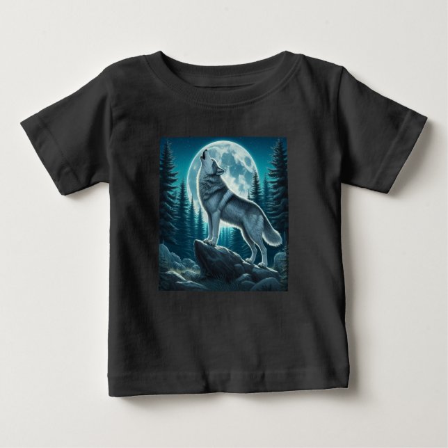 Camiseta Para Bebê Howling Wolf (Frente)