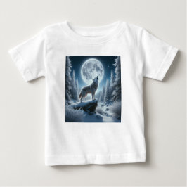 Camiseta Para Bebê Howling Wolf In Winter