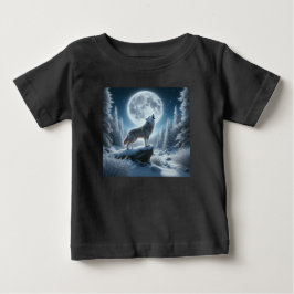 Camiseta Para Bebê Howling Wolf In Winter
