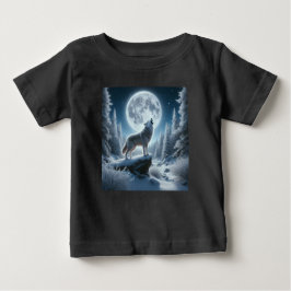 Camiseta Para Bebê Howling Wolf In Winter