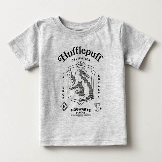 Camiseta Para Bebê HUFFLEPUFF™ Dedication Patience Loyalty Crest (Frente)