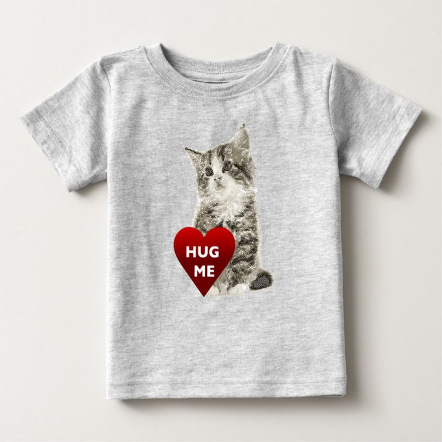 Camiseta Para Bebê Hug Me - Baby Fine Jersey T-Shirt (Frente)