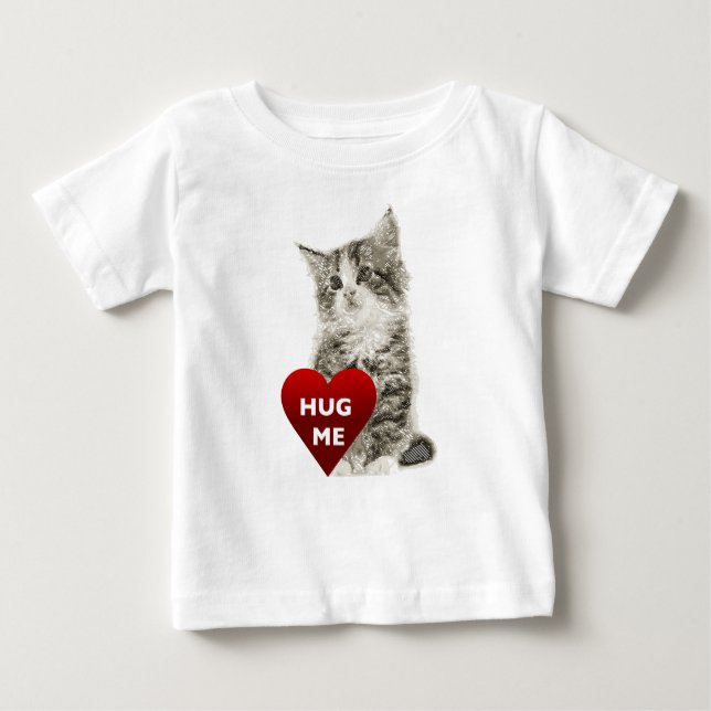 Camiseta Para Bebê Hug Me - Baby Fine Jersey T-Shirt (Frente)