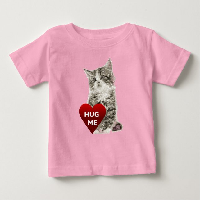 Camiseta Para Bebê Hug Me - Baby Fine Jersey T-Shirt (Frente)