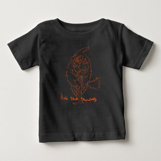 Camiseta Para Bebê Hug Your Demons (Frente)