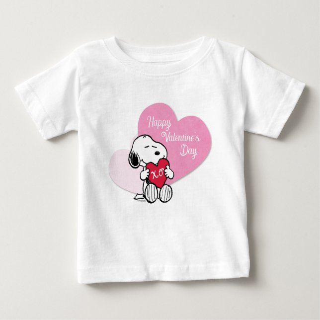 Camiseta Para Bebê Hugs & Kisses de Snoopy (Frente)