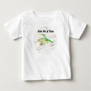 Camiseta Para Bebê Hum Me A Tune Hummingbird Art Baby T-Shirt