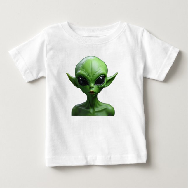 Camiseta Para Bebê Humoide verde (Frente)