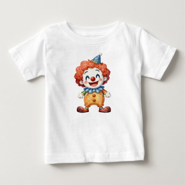 Camiseta Para Bebê Humor de Circo de Palhaço (Frente)