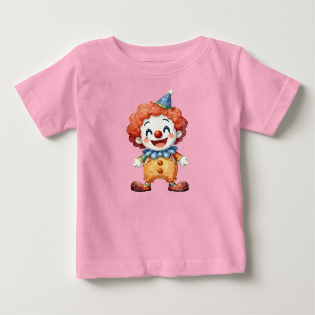 Camiseta Para Bebê Humor de Circo de Palhaço (Frente)