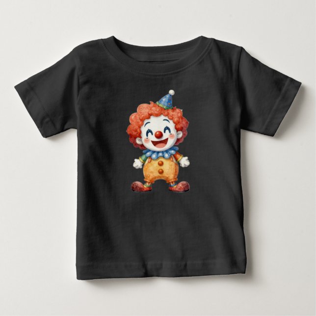 Camiseta Para Bebê Humor de Circo de Palhaço (Frente)