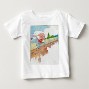 Camiseta Para Bebê Humpty Dumpty sentado em uma parede