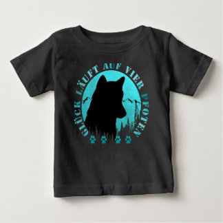 Camiseta Para Bebê Husky - Glück läuft auf vier Pfoten