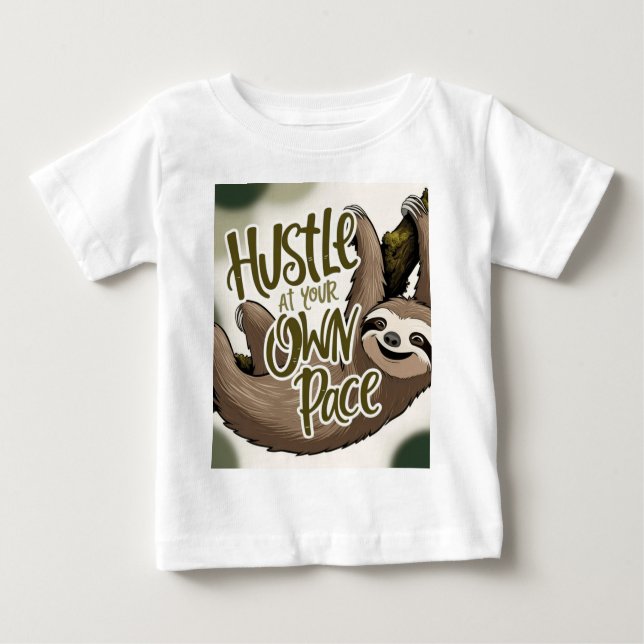 Camiseta Para Bebê Hustle no seu próprio ritmo (Frente)