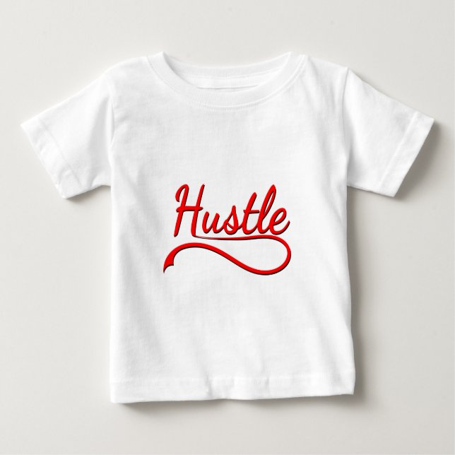 Camiseta Para Bebê Hustle Typografia Art (Frente)