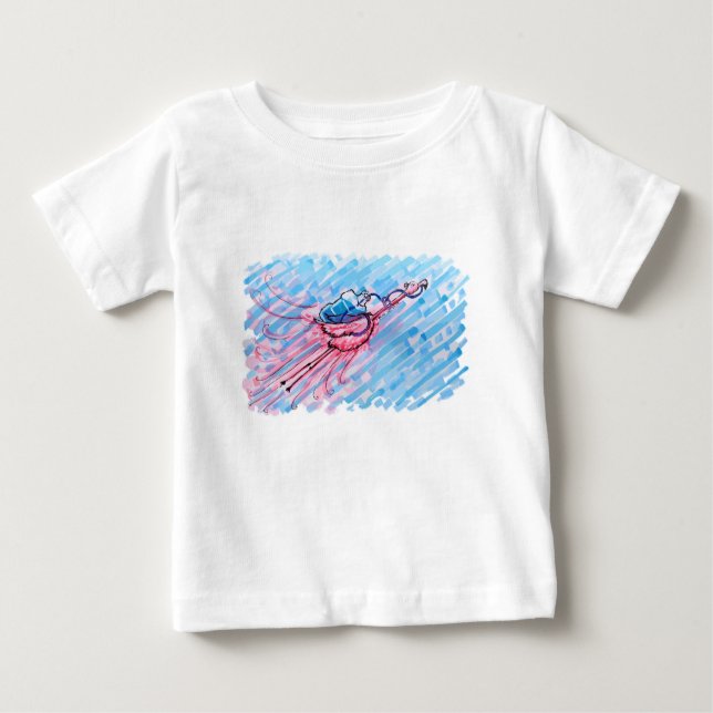 Camiseta Para Bebê Hydrated Flamingo (Frente)