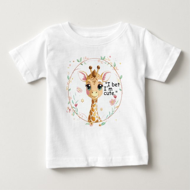 Camiseta Para Bebê I bet I am Cute (Frente)